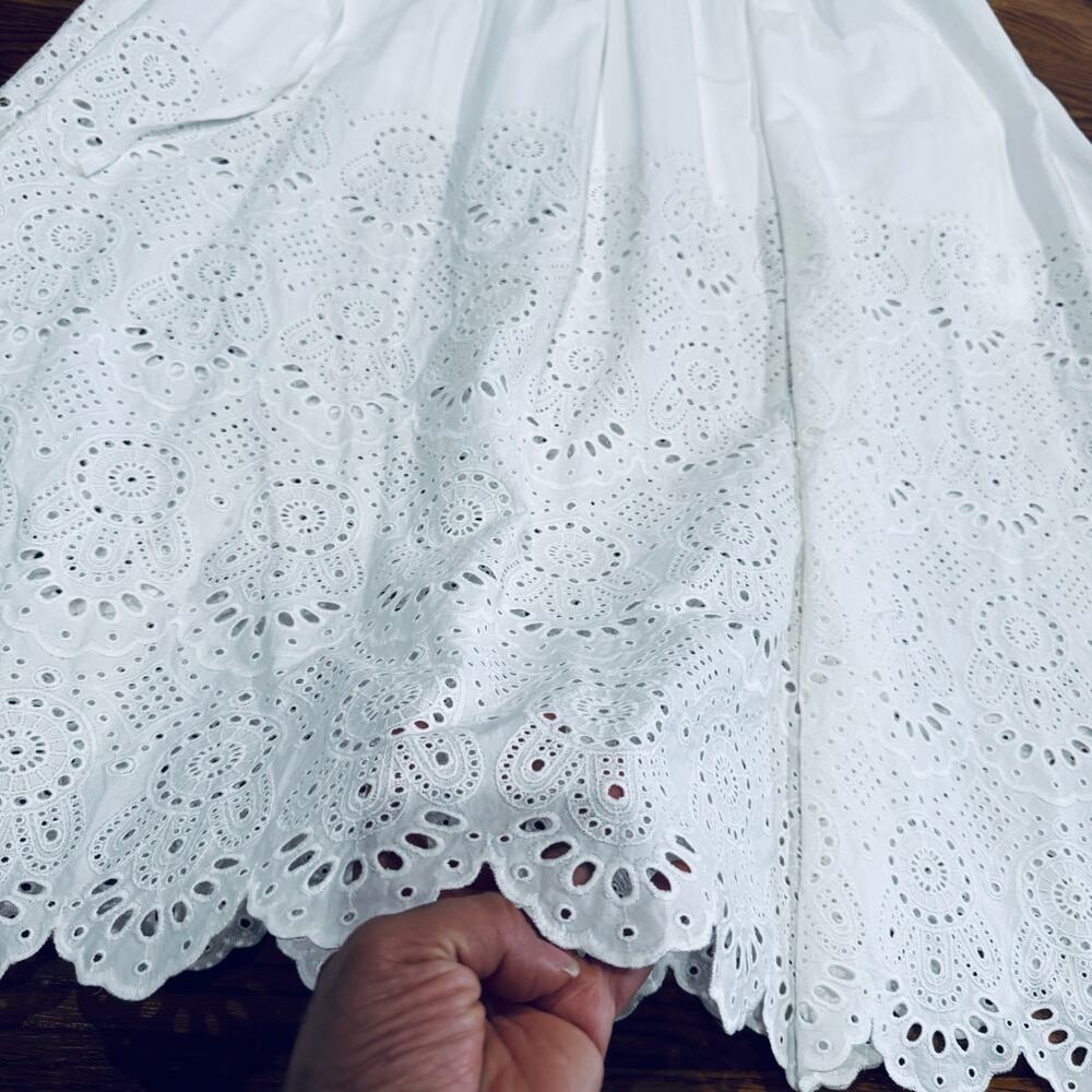 Ulla Johnson Narcisa White Eyelet Off Shoulder Puff Sleeve Maxi Dress 0 - Picture 13 of 14